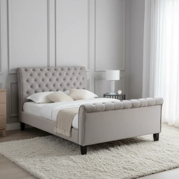BED with Super Spring Mattress 200×180 cm and headboard SF 910 C