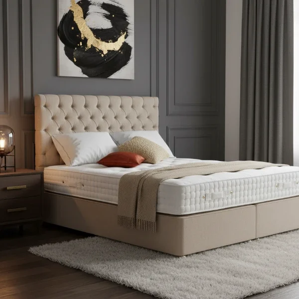 BED with Super Spring Mattress 200×180 cm and headboard SF 914 C