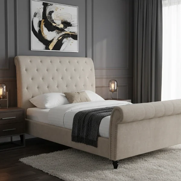 BED with Super Spring Mattress 200×180 cm and headboard SF 916 C