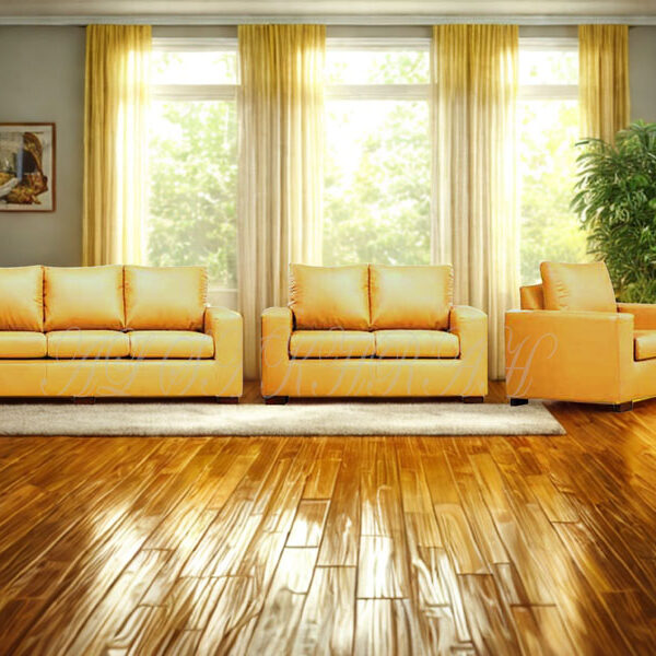 Modern 3+2+1+1 Sofa Set – Yellow Fabric Sofa (Model: SF 713 C)